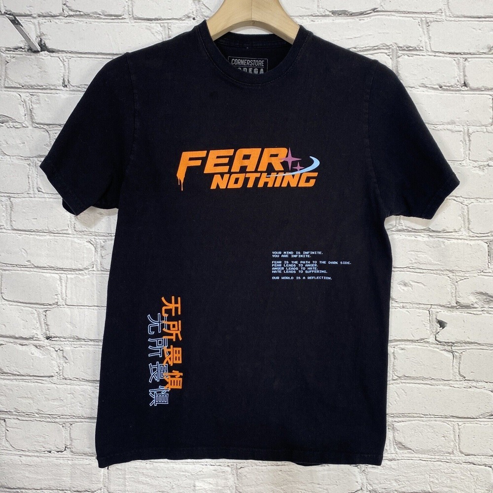 Cornerstore Bodega Men's T Shirt Size S Fear Nothing Think Less Black Graphic - Picture 2 of 14